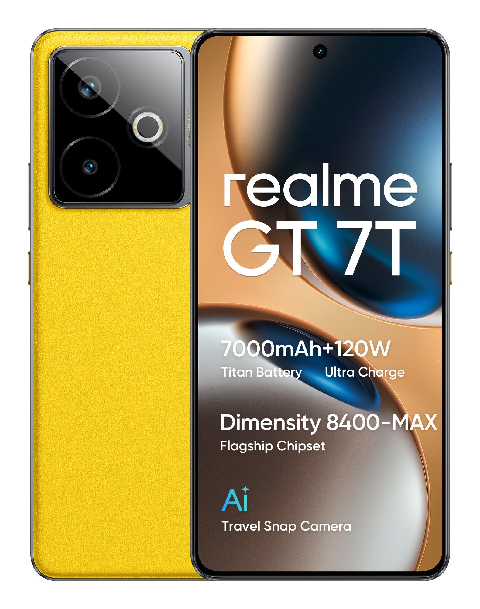 realme GT 7T 17,3 cm (6.8") Dubbla SIM-kort Android 15 5G USB Type-C 12 GB 512 GB 7000 mAh Gul